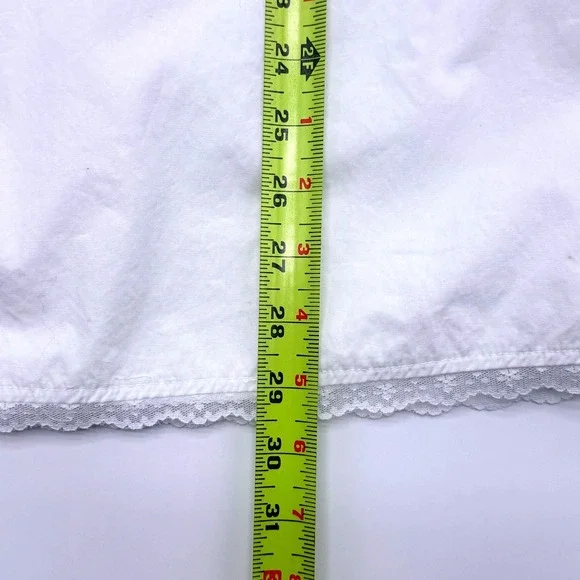 Forever 21 White Cotton Lace Trim V Neck  Babydoll Dress Size Small Angel Bride - Picture 8 of 11